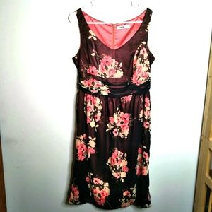 JHIVA Floral dress purple black coral Size 7